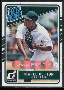 2017 Donruss Artists Proof 238 Jharel Cotton Rookie 3/10