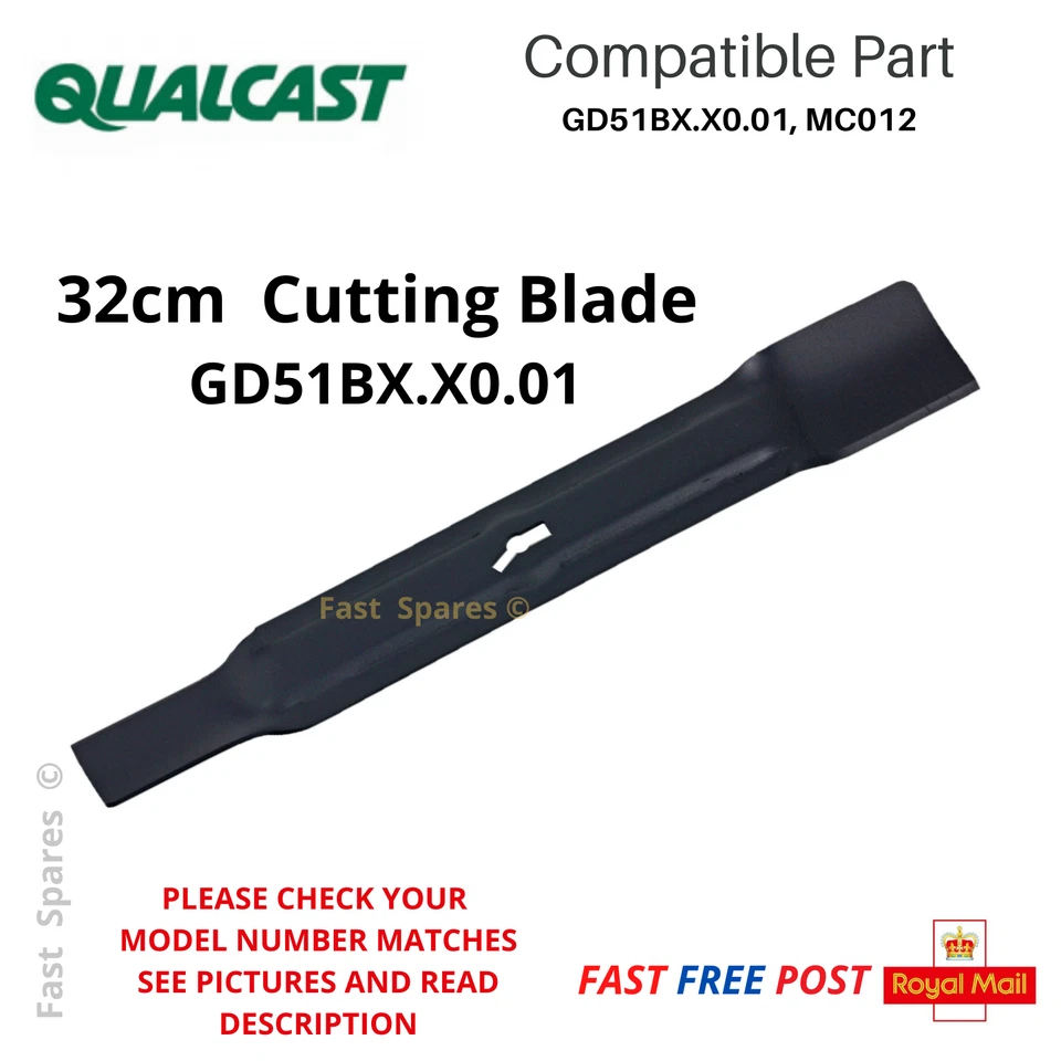 32cm Lawnmower Blade Fits Qualcast Sovereign Powerbase Rm32 M2e1032m Best