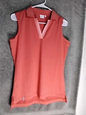 Polo de golf Ping Sensor Cool para mujer talla 6 naranja sin mangas rendimiento Foto 1 de 4