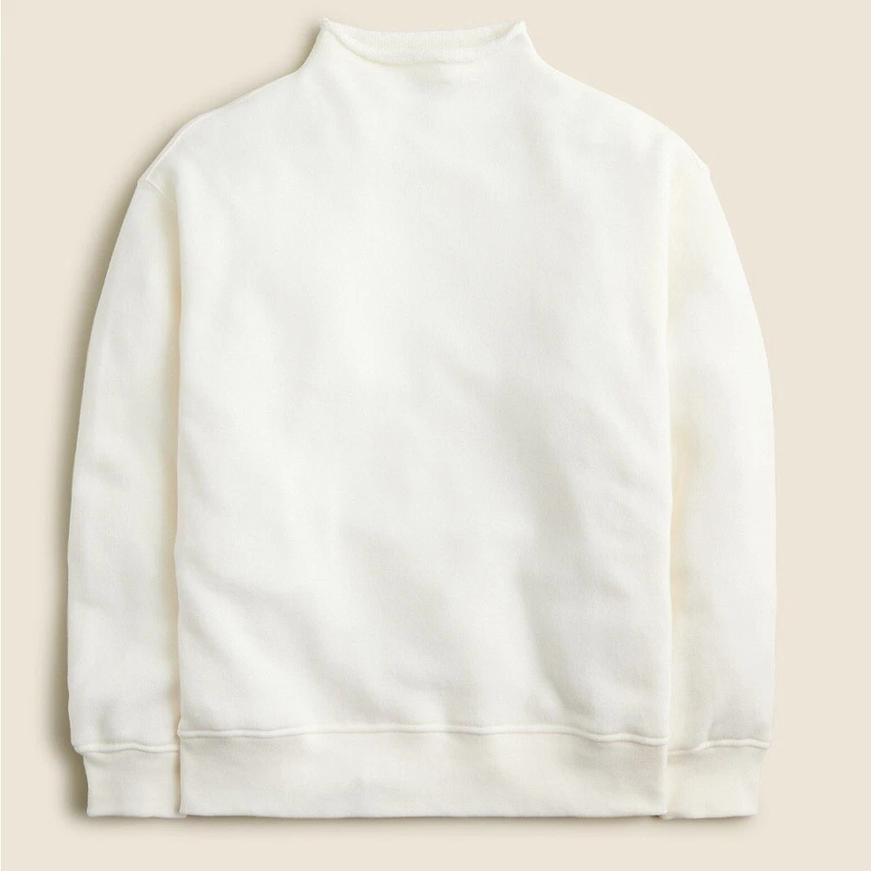 Sudadera para mujer J Crew Heritage Terry Rollneck™ pequeña marfil Foto 1 de 4