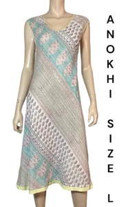 🌻 ANOKHI SIZE L LIGHT COTTON PRINT MIDI PENCIL DRESS - Picture 1 of 14