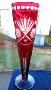 Glas Vase - BÖHMEN ANTIK - Rubinglas - dekoratives Design - Höhe = 23cm - Bild 1 von 6