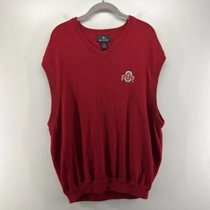 Ohio State Buckeyes Pullover Weste Herren XL rot ärmellos V-Ausschnitt Antigua - Bild 1 von 5