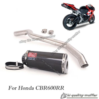 Punta silenciadora de carbono tubo de escape de motocicleta para Honda CBR600RR 2005-2023 Foto 1 de 4