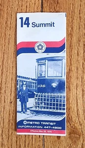 1976 METRO TRANSIT BUS TIME TABLE ROUTE 14 SUMMIT SEATTLE WA - Picture 1 of 4