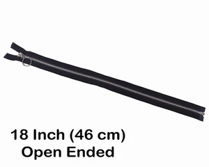 YKK Metal Open Ended 18 Inch (46 cm) Zip Silver Teeth - Picture 1 of 6