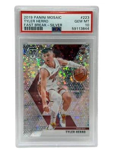 2019 Panini Mosaic Tyler Herro Fast Break Silver Rookie Card #223 PSA 10 GEM MIN - Picture 1 of 4