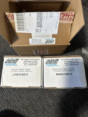 Hawg Halters HHI 6 Piston Chrome Left and Right Side Calipers Harley 13" 00-20 - Image 1 of 3