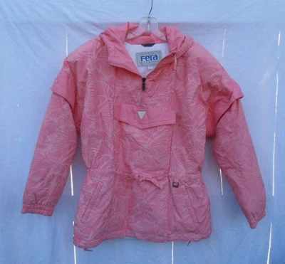 Casaco com capuz Fera Skiwear feminino tamanho 12 rosa jaqueta acolchoada com zíper - Imagem 1 de 4