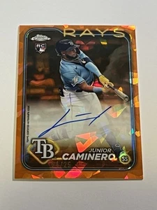 2024 Topps Chrome Aggiornamento Zaffiro Junior Caminero USA-JCA Auto Arancione /25 - Foto 1 di 7