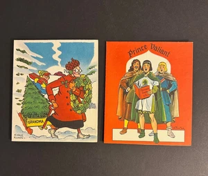 LOT OF 2 Vintage 1951 PRINCE VALIANT GRANDMA Kings Features Comic Christmas Card - Picture 1 of 9