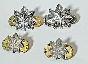 4 prendedores PLATA ESTERLINA EE. UU. Militar Hoja de Roble Rango Mayor Teniente Coronel - Imagen 1 de 7