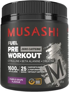 Pre-Workout Zero Caffeine 225g Purple Grape Musashi - Picture 1 of 1