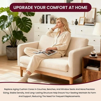 24" x 72" High Density Foam Upholstery Cushion Replacement Foam Sheet 1-6" Thick - Image 1 of 4