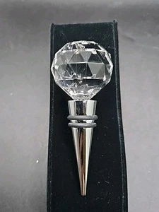 TAPÓN DE BOTELLA DE VINO DE VIDRIO REDONDO CORTE CRISTAL 4-1/2" LARGO PELOTA DE GOLF - Imagen 1 de 5
