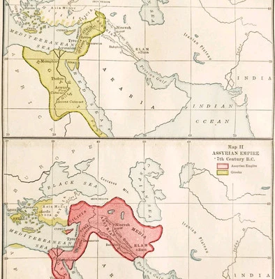1929 年地图欧洲东方帝国扩张埃及亚述历史 DWY11 — 第 1/2 张图片