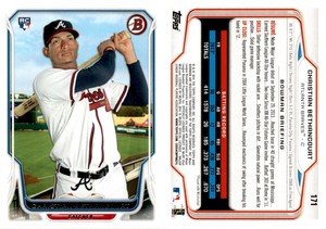 Christian Bethancourt 2014 Bowman Baseball Card 171  Atlanta Braves