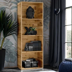 NEU komodee Taranto Vitrineschrank, Eiche Weiß Schwarz, Buche Regal Vinyl CDs - Bild 1 von 6