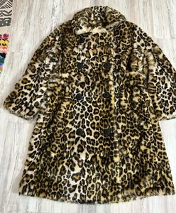 Beautiful Creature NYC Cheetah Print Fur Coat Size S Leopard Faux Fur - Picture 1 of 10