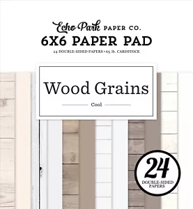 Neu! Echo Park Papier kühle Holzmaserungen 6x6 Scrapbook Papier Cardstock Block - Bild 1 von 2