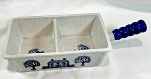 Vintage Metlox Poppytrail Blue Provincial Divided Serving Dish with Handle - Picture 1 of 6