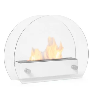Kamin Bio-Ethanol Tischkamin weiß 36x13x28 cm Deko Tischfeuer Feuerstelle - Bild 1 von 8
