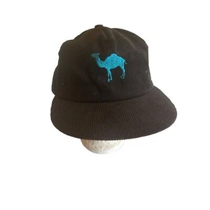 Camel Cigarettes Black Corduroy Embroidered Blue Logo Hat Cap Snapback - Picture 1 of 5
