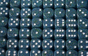Sea Blue Speckled 16mm D6 RPG Chessex Würfel (10 Würfel) Sea Blue Green mit Weiß - Bild 1 von 1