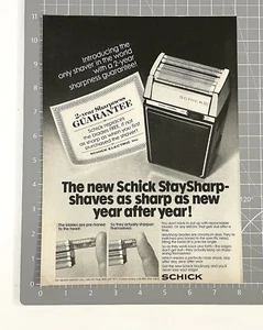 Vintage Schick Razor 1971 Print Ad Original StaySharp Shaving Advertisement - Picture 1 of 2