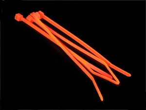 14" Reißverschluss Krawatten UV hellorange fluoreszierend Neon Hülle Mod Kabelbinder Wraps 10er Pack - Bild 1 von 1