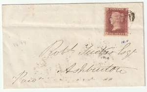 1858 DEVON TO ROBERT TUCLKER AT ASHBURTON UNDATIERT KREISFÖRMIG BLACK-AWTON - Bild 1 von 2