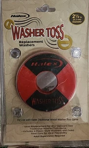 Halex Washer toss 4 Replacement Washers 2  1\2 In 6.3 Cm Diameter Red/black - Picture 1 of 3