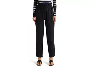 Lauren Ralph Lauren Women's Navy Linen Flat Front Straight Leg Ankle Pants SZ.10 - Picture 1 of 9
