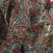 RARE Vintage Liberty of London Made in France Czerwony Multi Paisley Silk Scarf NR