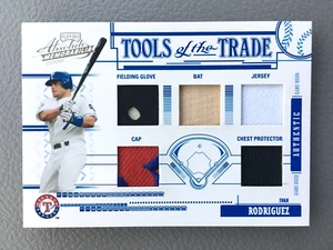 2005 Absolute Tools of Trade Ivan Rodriguez Bat Jersey Glove Cap Patch /25 SP - Picture 1 of 2