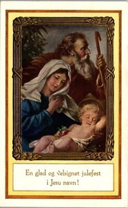 Vintage Postcard Blessed Christmas in Jesus Name Danish Nativity Religious - Picture 1 of 3