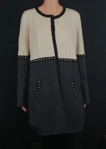 Small BELLDINI Beige / Black Stud Soft Cardigan Sweter NWT - Picture 1 of 5