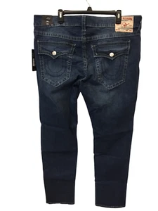 True Religion Geno Jeans Men 40W 32L Blue Relaxed Slim Fit Flap Pockets NWT New! - Picture 1 of 13