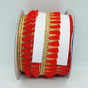 Rotgold Fransenborte Indischer Zopf Deko Tanzband 2,5cm - Bild 1 von 1