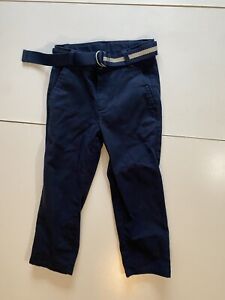 Boys Everyday Navy Blue Pants Nautica Size 4 Classic School Uniform Church Belt