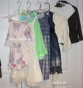 Girls lot of 6-6X dresses, romper, robe, jacket, variety of styles and colors - Picture 1 of 9