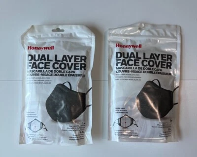 2 Pack Honeywell  Mask ,Dual Layer 12 Replaceable Filters, Adult L/M LM-500-WF - Image 1 of 3
