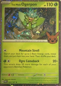 Pokemon - Teal Mask Ogerpon - Rare Cosmos Holo w/ Swirl - 24/167 - ToT 2024 - Picture 1 of 1