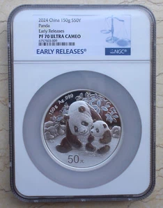 NGC PF70 UC 2024 China 150g Silver Panda Coin - Picture 1 of 4