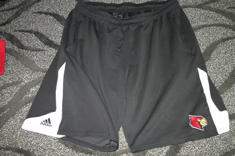 Louisville Cardinals Football team issued Blac Adidas shorts XL Cover