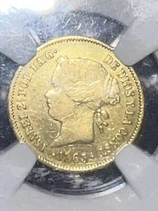 1863 /2 Philippines Gold Coins 1peso AU DETAILS - Picture 1 of 4
