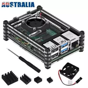 9 Layers Acrylic Transparent Case with Cooling Fan for Raspberry Pi 4B - Picture 1 of 5