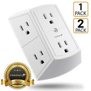 6 Outlet Grounded Multi Plug Extender Wall Tap Adapter for Travel Cruise Ship