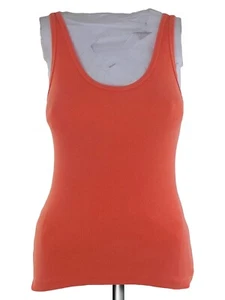 Pinko Womens Tank Top Jersey S Small Orange Wide Neck Round Cotton - Picture 1 of 6