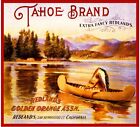 Redlands San Bernardino Tahoe Canoe Orange Citrus Fruit Crate Label Art Print